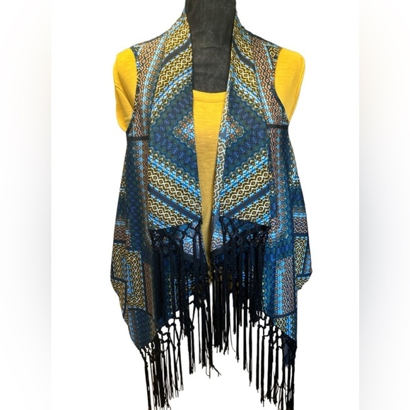 Wrangler Fringe Trim Western Rodeo Chiffon Lightweight Vest Size Small women’s - Picture 1 of 4